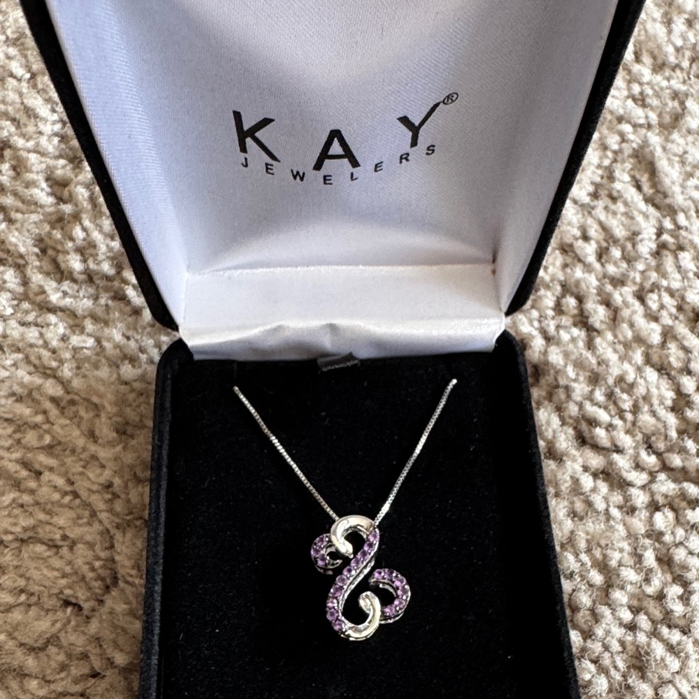 Kay Jewelers Jane Seymour Silver Necklace with Purple Accents